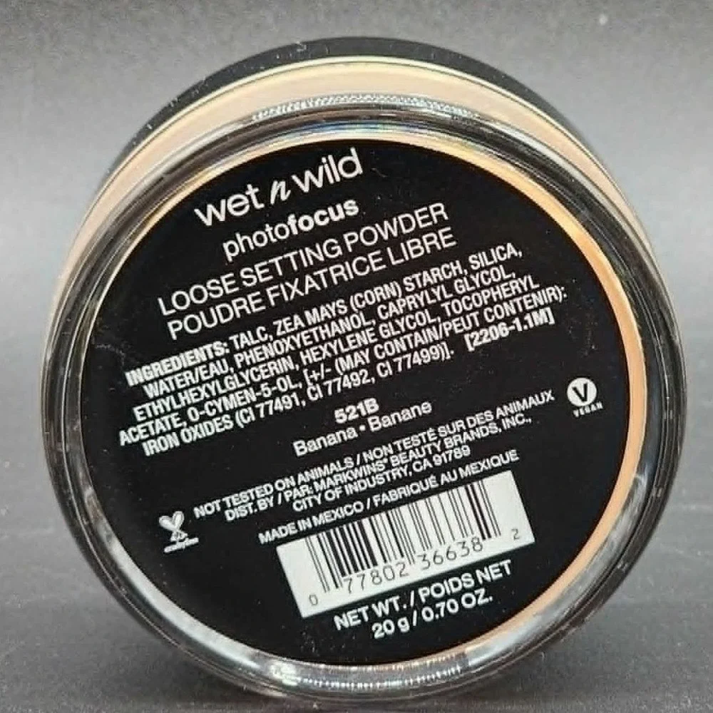 Wet n Wild Banana Photo Focus Loose Setting Powder Matte Finish Vegan 521B 0.7oz